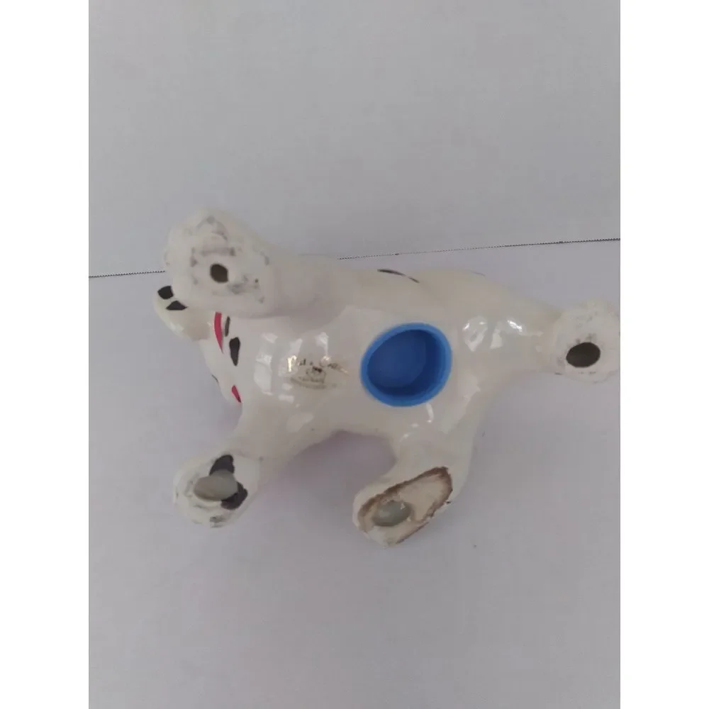 Vintage Ceramic Dalmatian Puppy Figurine with Red Bow Home Decor‎ Collectible